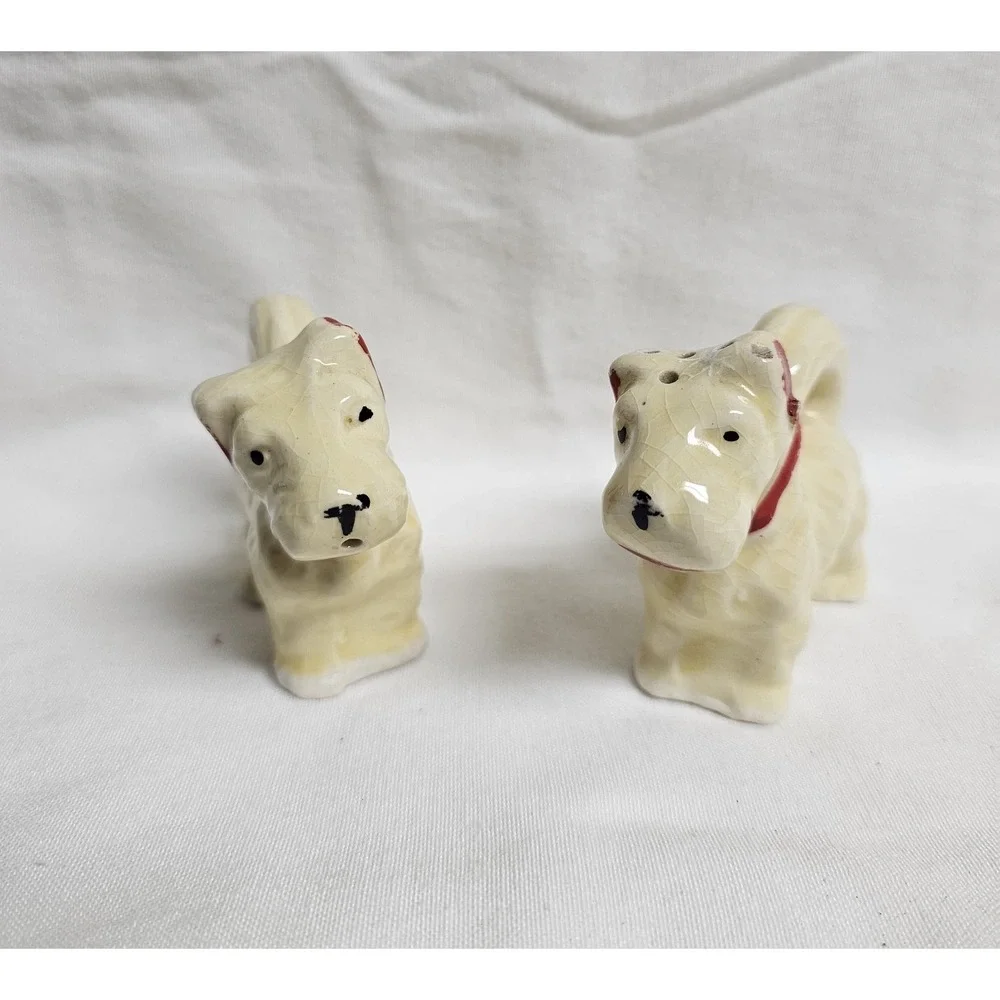 Vintage Scotty Terrier Dog Salt And Pepper Shakers Japan